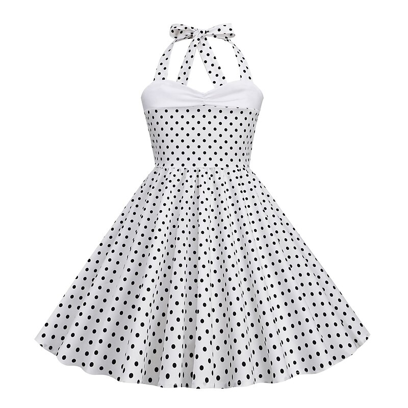 50s A-Line Dress Retro Vintage 1950s Swing Dress Flare Dress Girls' Kid's Costume Vintage Cosplay Casual Daily Dress3