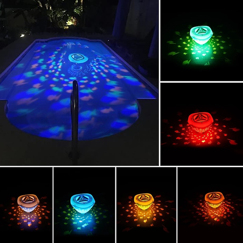 Colorful Floating Underwater Light RGB Bathtub Spa Lamp Swimming Pool Lights Battery Powered Children's Bath Lamp Projector Kids Gifts2