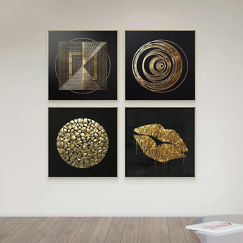 Abstract Wall Art Canvas Black Gold Geometric Prints and Posters Painting Modern Nordic Luxury Wall Art Living Room Home Decoration No Frame4