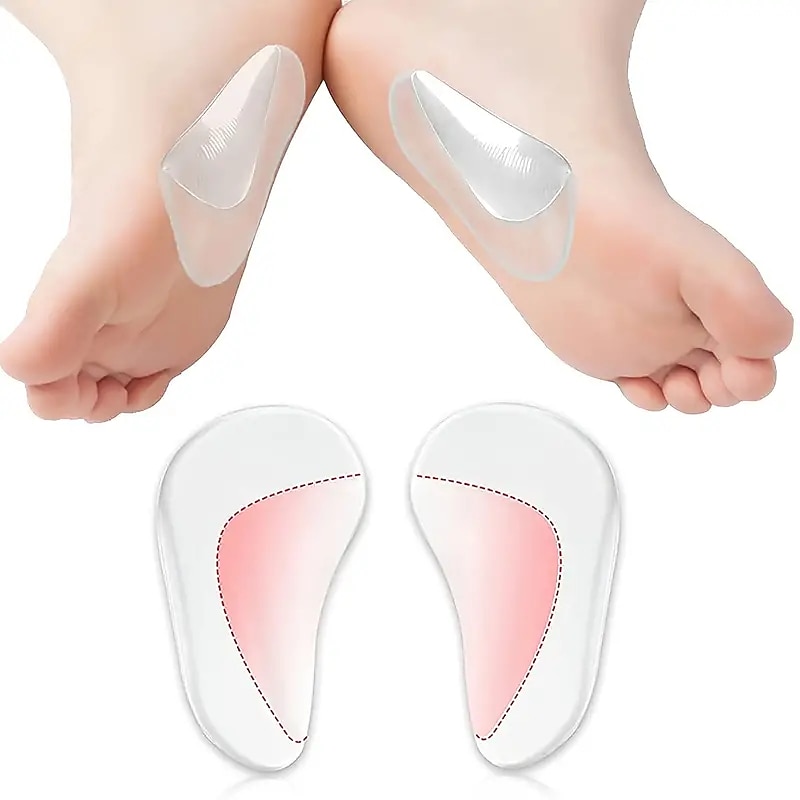 Arch Support Insoles For Flat Feet (Suitable Night And Home Use And Replace Them Regularly) Gel Arch Inserts For Plantar Fasciitis Adhesive Arch Pads For Pressure And Foot Pain Relief - Main Image