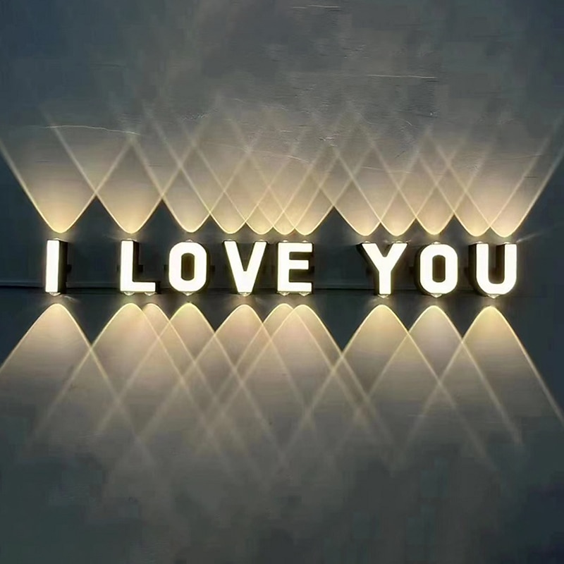 LED Wall lamp Outdoor A-Z Letter IP65 Waterproof Up and Down Light Modern Minimalist Wall Sconces for Shop Store Aisle Stairs Courtyard Gate Super Bright White2