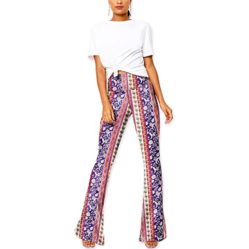 Retro Vintage 1960s 1970s Trousers Bell Bottom Pants Flared Trousers Hippie Fancy Dress Women's Daily Wear Pride Parade Pride Month Adults' Pants