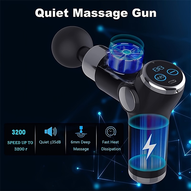 High Frequency Massage Gun Mini LCD 32 Speeds Fascia Gun Muscle Massager Relaxation Body Relax Fitness2
