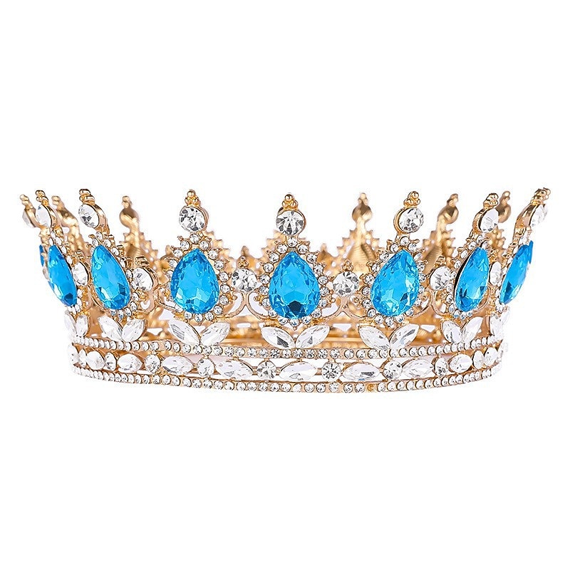 Bridal Crown Wedding Dress Headdress Birthday Adults' Ceremony Versatile Rhinestone Hair Band Luxury Round Crown3