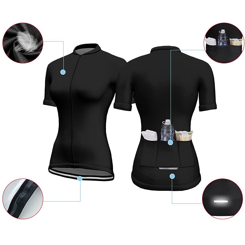 Women's Cycling Jersey Graphic Short Sleeve Bike Jersey Top with 3 Rear Pockets Mountain Bike MTB Road Bike Cycling Quick Dry Reflective Strips Back Pocket Moisture Wicking Sports Violet Green2