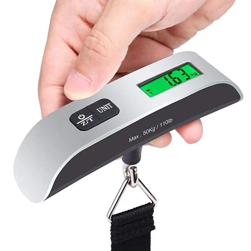 110lb/50kg Digital Handheld Luggage Hanging Baggage Scale With Backlight LCD Display