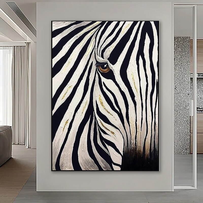 Oil Painting 100% Handmade Hand Painted Wall Art On Canvas Abstract Landscape Zebra Animal Modern Home Decoration Decor Rolled Canvas No Frame Unstretched4