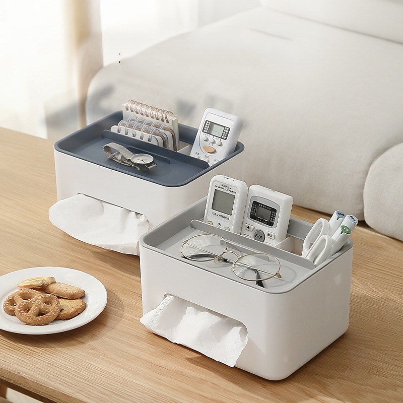 1pc, Tissue Box Napkin Holder Remote Control Storage Desk Organizer Office Multifunctional Sundries Ontainer Storage Home