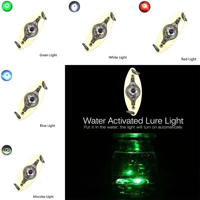 LED Fishing Lure Light Water Activated Underwater Fish Attracting Light Multicolor 1PC2
