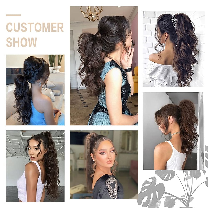 Wavy Ponytail Extension Wrap Around Ponytail Hair Extensions Bleach Blonde Mix Ash Blonde Ponytail Extension 20 inch4