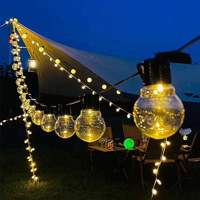 Solar Bulb Fairy String Lights 7M 30LEDs Outdoor Waterproof Garden Lights Christmas Wedding Party Outdoor Camping Patio Balcony Decoration Atmosphere Landscape Lights