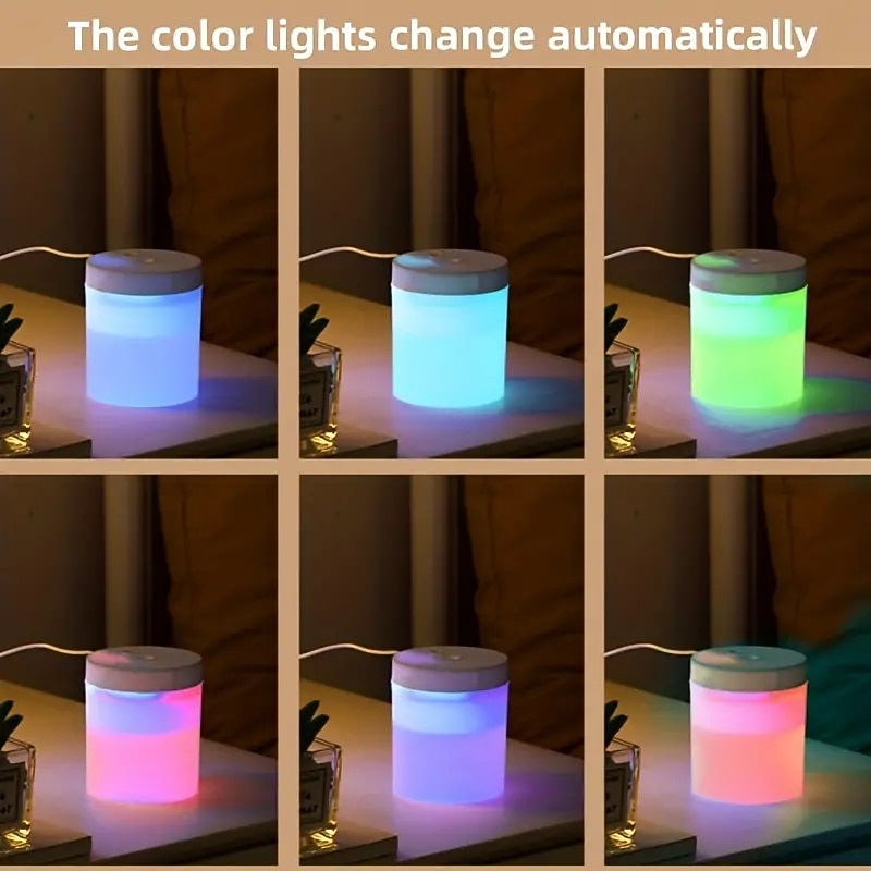 Colorful Car Humidifier - 200ML Capacity USB Plug-in Large Spray Volume Free USB Cable & Cotton Core - Perfect for Home, Office & Car Interior Decoration2