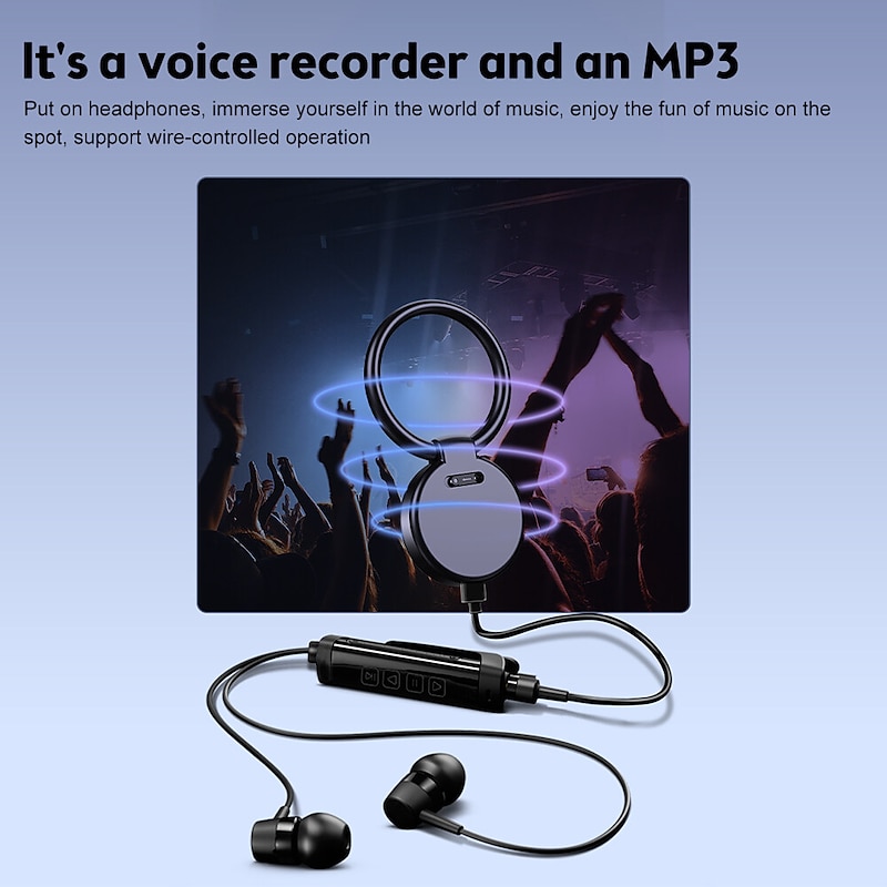 Mini Audio Recorder HD Noise Reduction MP3 Player Portable Keychain Intelligent Voice Recorder Voice Activated Sound Recorder4