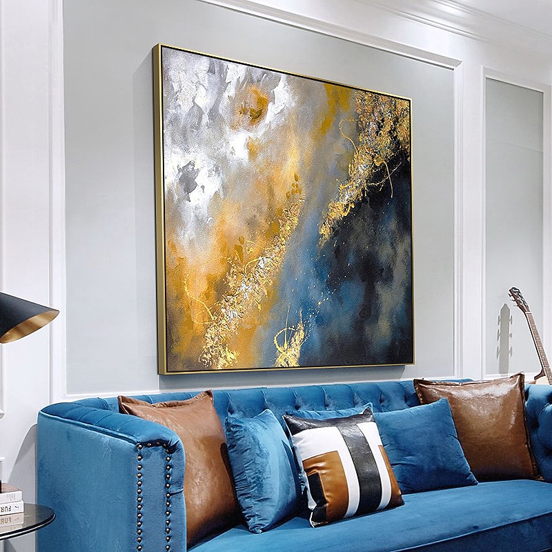 100% Handpaint Oil Paintings On Canvas Large Wall Art Abstract Gold Leaf Painting Contemporary Art Wall Painting For Living Room4