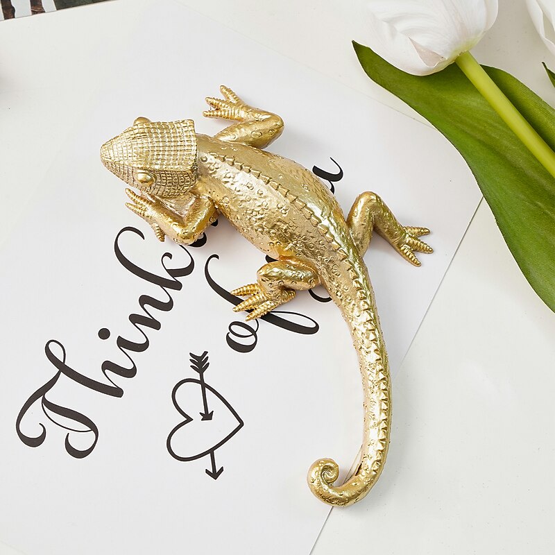 European Style Lizard Wall Decoration Gold Retro Wall Decoration Tree Resin Material Handmade Handicraft Decorative Ornaments Suitable For Home Wall Decoration3