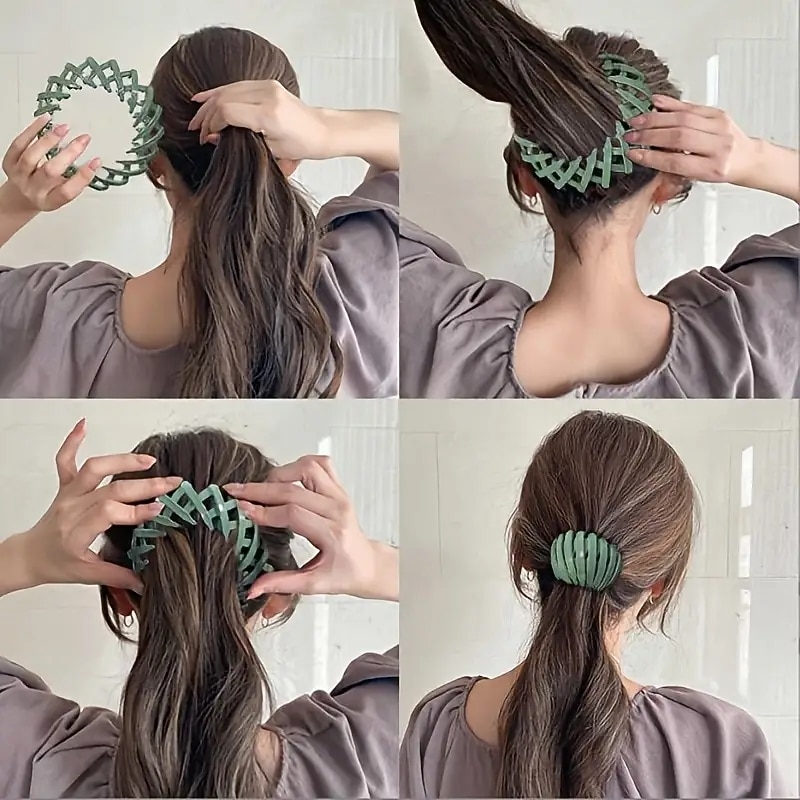 Ball Hair Ornaments Bird Nest Hair Tie Lazy Hairpin Plate Hair Tie High Ponytail Fixed Grab Clip Fashion Hair Ties2