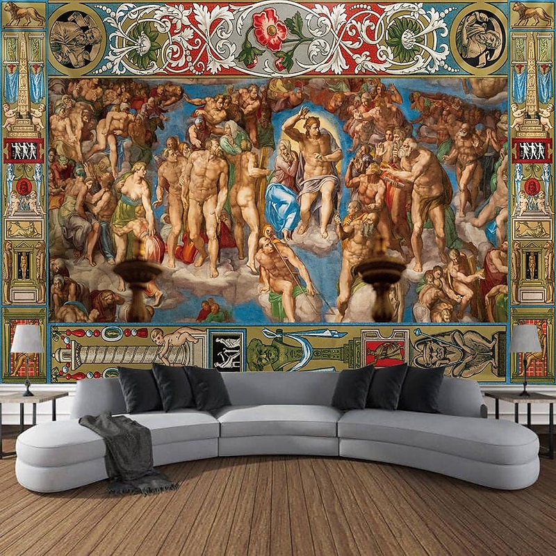 Art Painting Wall Tapestry Baroque Art Decor Blanket Curtain Hanging Home Bedroom Living Room Decoration3