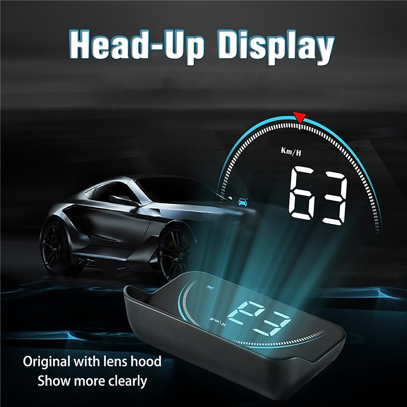 OBD2 GPS Car Projector M8 MPH KMH Auto Hud Speedometer Windshield 3.5'' Screen Size HD Car Head-up Display Alarm Accessories2
