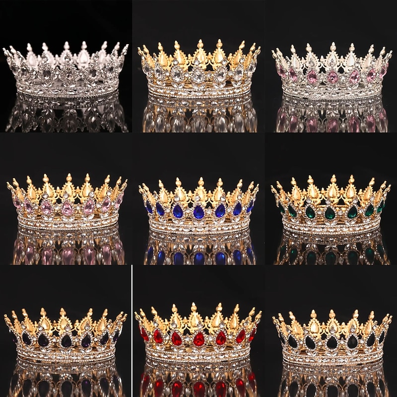 Bridal Crown Wedding Dress Headdress Birthday Adults' Ceremony Versatile Rhinestone Hair Band Luxury Round Crown