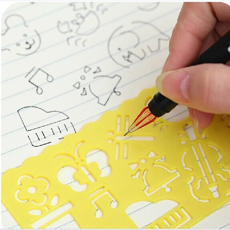 4Pcs/set Drawing Toys Tool Baby Kids Stationery Ruler School Painting Supplies Drafting Tool Art Drawing Template Random Color3