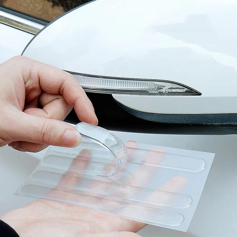 StarFire 4PCS Car Door Edge Transparent Anti Scratch Protection Strips Rearview Mirror Anti-collision Protector Sticker Bumper Scuff Plate Bar3