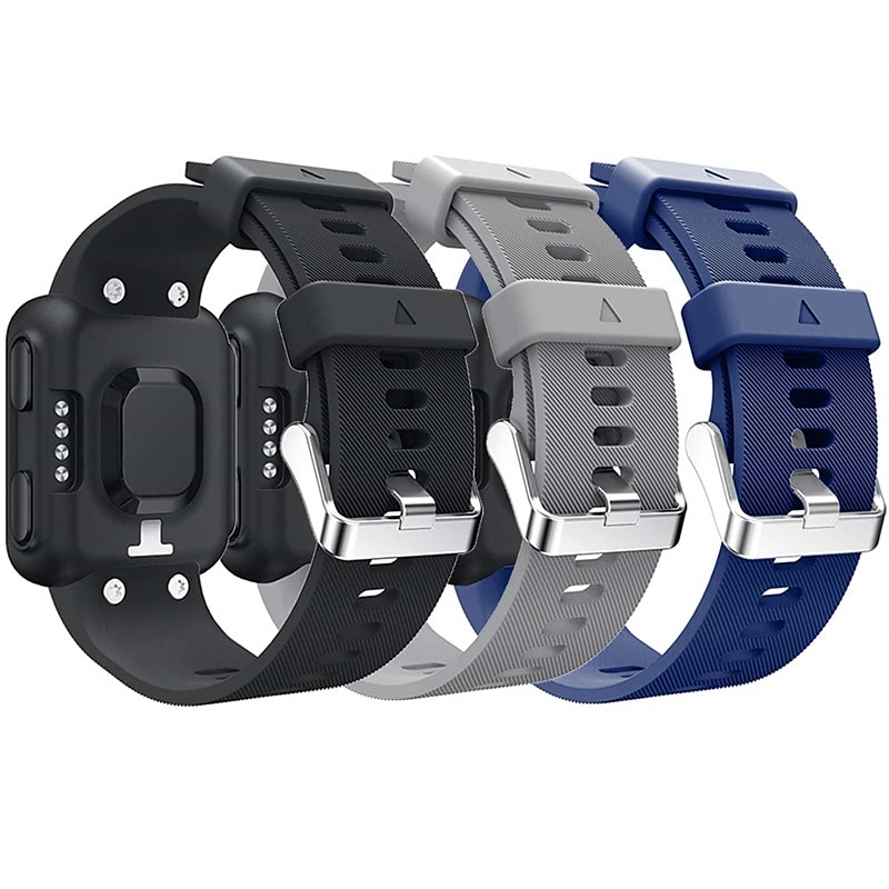 3 Pack Watch Band for Garmin Forerunner 35/30 Silicone Replacement  Strap Waterproof Adjustable Women Men Sport Band Wristband3