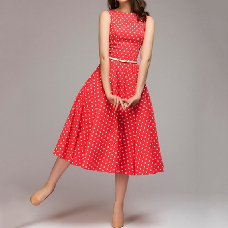 50s A-Line Dress Retro Vintage 1950s Swing Dress Flare Dress Women's Costume Vintage Cosplay Casual Daily Dress4