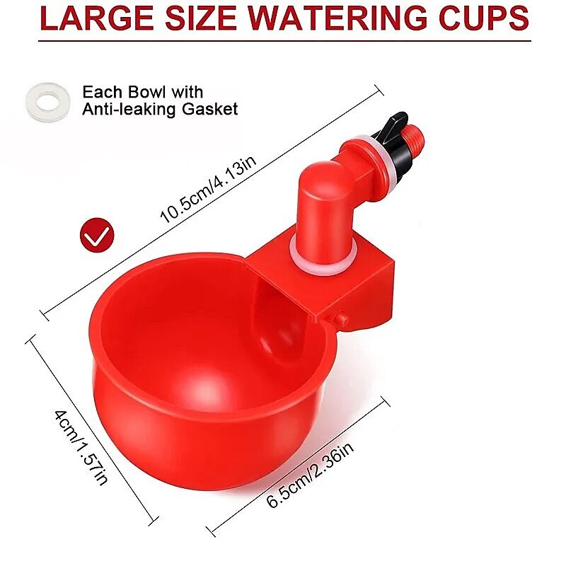 10pcs Chicken Drinking Cup Automatic Drinker Chicken Feeder Plastic Poultry Waterer Drinking Water Feeder for Chicks Duck Goose Quail3