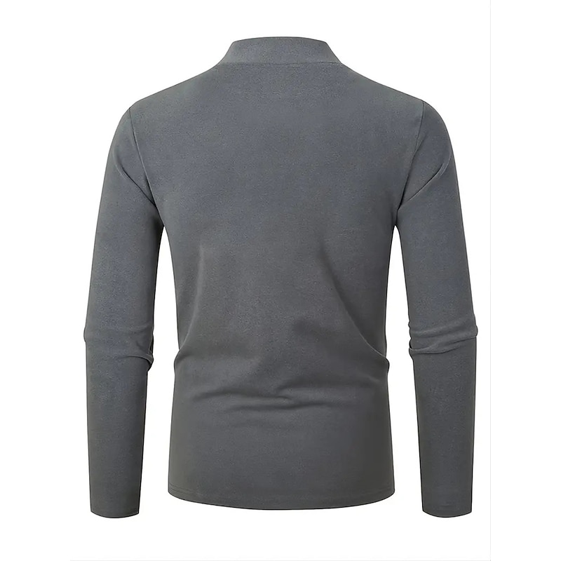 Men's T Shirt Tee Top Long Sleeve Shirt Long Sleeve Turtleneck Summer Plain Fashion Designer Basic Vacation Street Going out Black Navy Blue Blue Top Tee for Men3