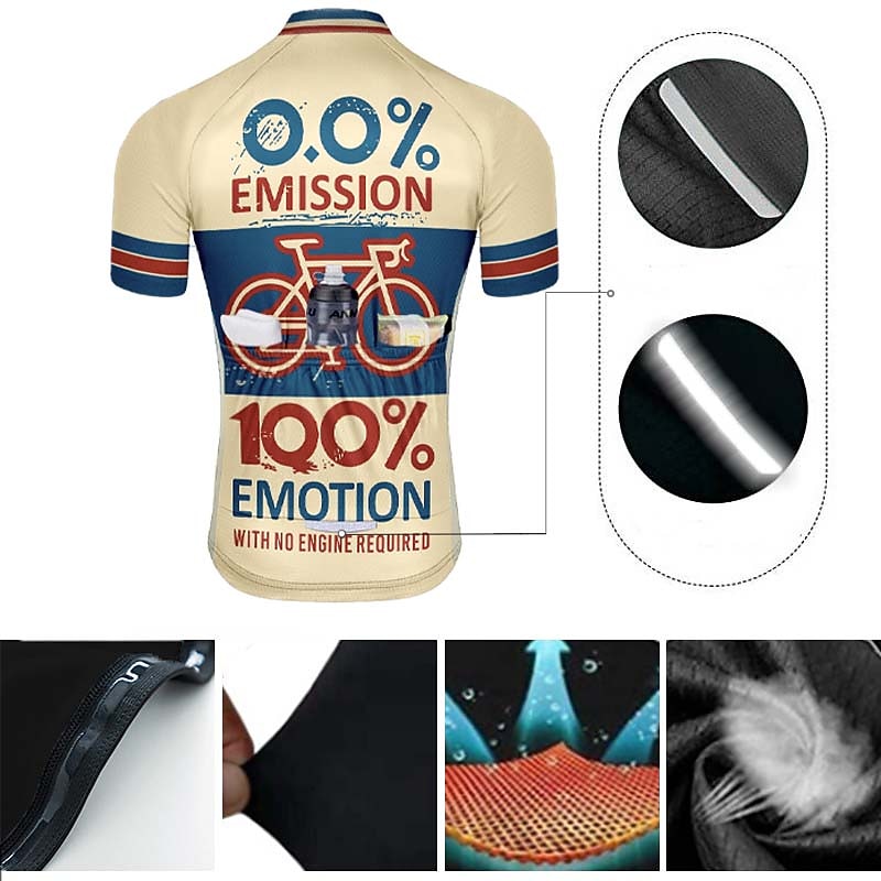 Men's Cycling Jersey Graphic Funny Short Sleeve Bike Jersey Top with 3 Rear Pockets Mountain Bike MTB Road Bike Cycling Quick Dry Reflective Strips Back Pocket Moisture Wicking Sports Yellow Blue3