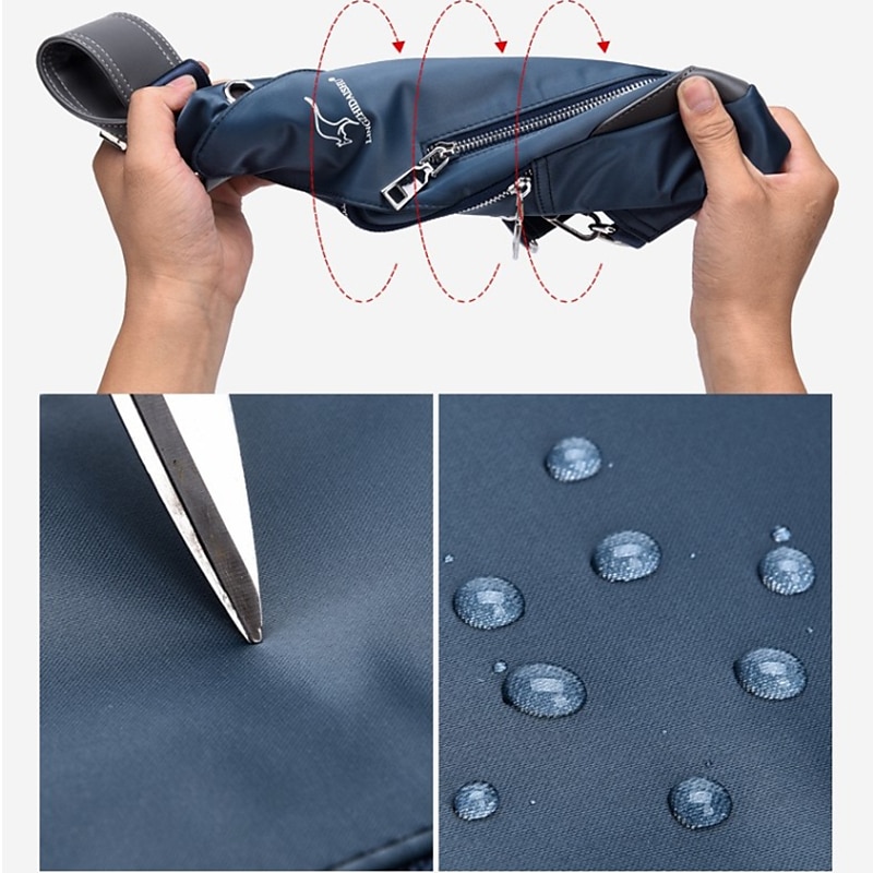 Men's Chest Bag Fashion Korean Style Casual Sports Water Proof Oxford Chest Crossbody Bags for Men Shoulder Messenger Bag4