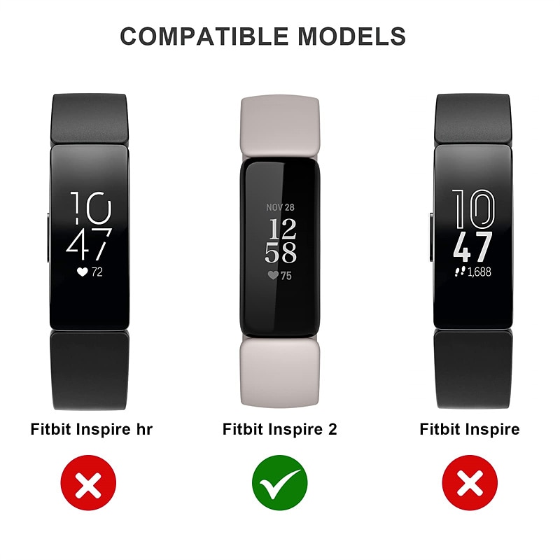 3 Pack Smart Watch Band Compatible with Fitbit Inspire 3 Inspire 2 / Inspire HR / Inspire Silicone Smartwatch Strap Waterproof Adjustable Women Men Sport Band Replacement  Wristband3