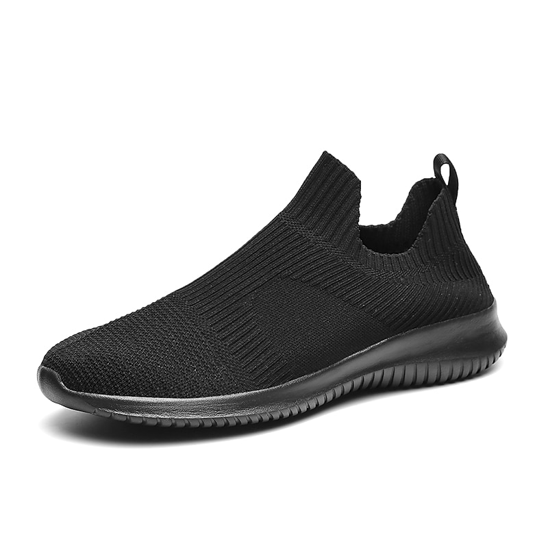Men's Shoes Loafers & Slip-Ons Plus Size Flyknit Shoes Running Walking Casual Daily Knit Tissage Volant Breathable Loafer Black and White Black White Spring Fall3