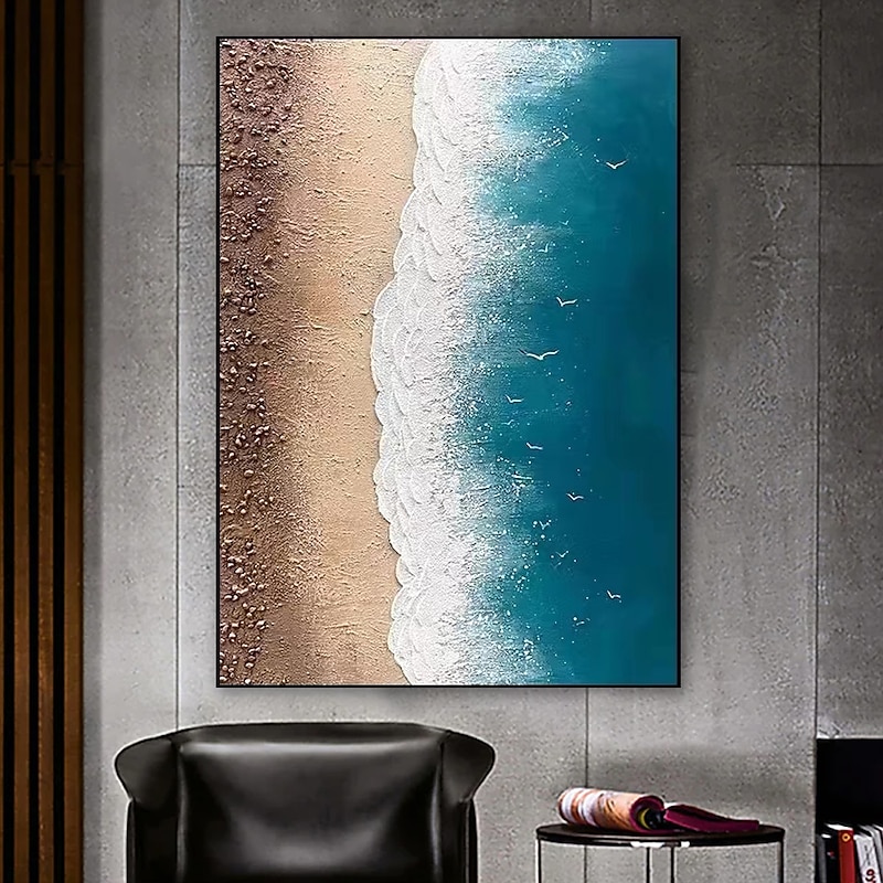 Handmade Hand Painted Oil Painting Wall Art Seaside Beachside Landscape Home Decoration Decor Rolled Canvas No Frame Unstretched