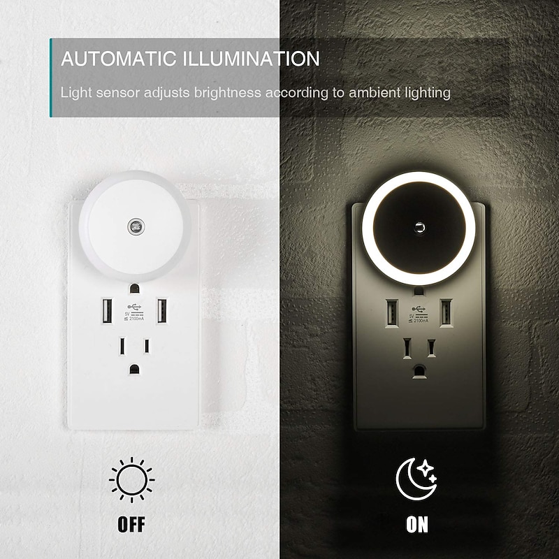 LED Night Light Dusk To Dawn Sensor Smart Wall Night Light For Bathroom Bedroom Home Kitchen Corridor Energy Saving2