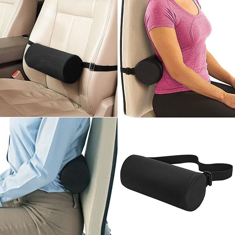 1pc Cushion Pillow For Lower Back Support Early Compliance For Pain Relief And Improving Posture Adjustable Strap To Fit Cars & Office Chairs2
