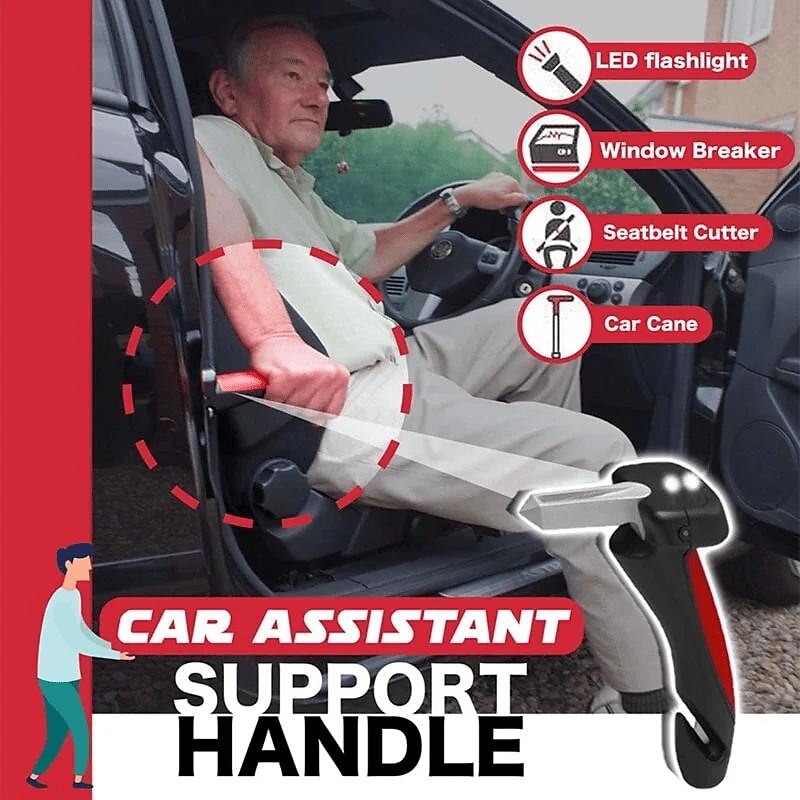 Multi-function Car Safety Handle, Door Aider Handles Assist Door Safety Hammer Bar Parts Window Breaker With LED Light3