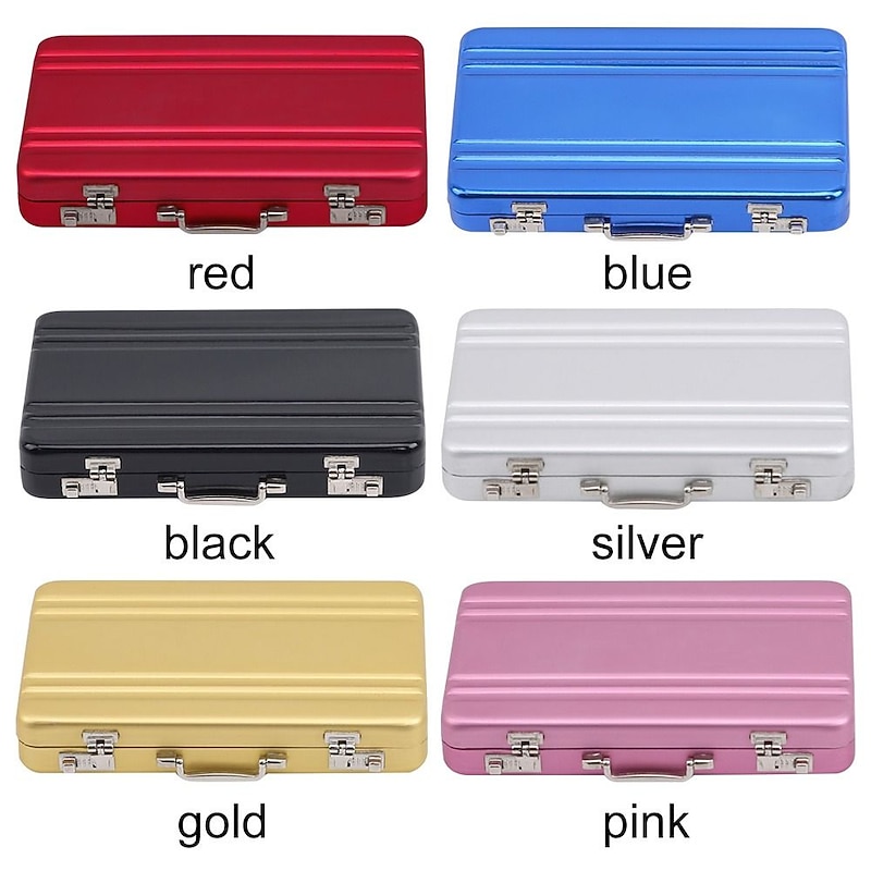 Lock Box Modeling Suitcase Aluminum Metal Business Card Holder Card Case3
