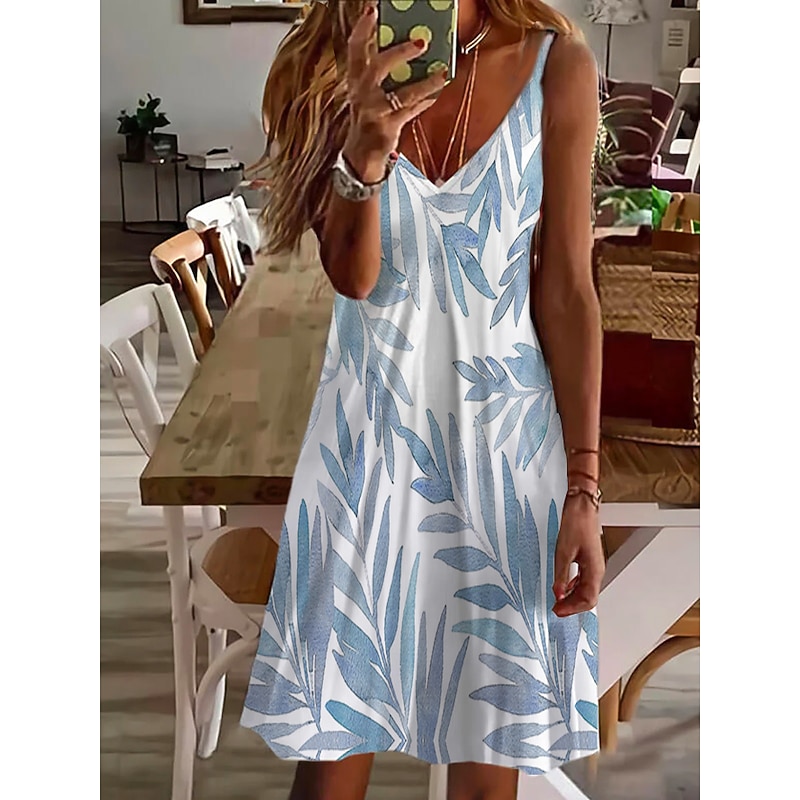 Women's Mini Dress Casual Dress Sundress Summer Dress Slip Dress Stylish Sexy Casual Outdoor Vacation Daily Regular Fit Color Gradient Sleeveless V Neck Black And White Black Wine Blue Summer Spring2