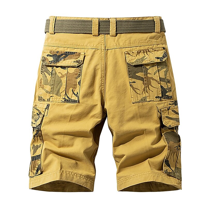 Men's Cargo Shorts Bermuda shorts with Side Pocket Multi Pocket Flap Pocket Solid Color Going out Streetwear Fashion Cargo Shorts ArmyGreen Blue2
