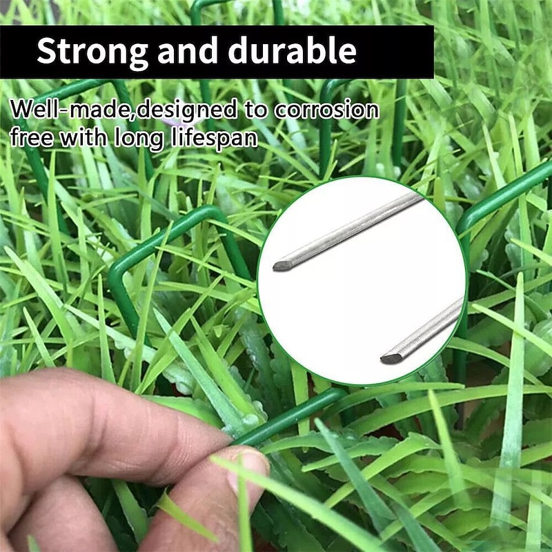 20Pcs U-Shaped Fixing Nail Galvanized Steel Garden Pile Turf Safety Nails For Fixing Weed Fabric Landscape Landscape Grass4