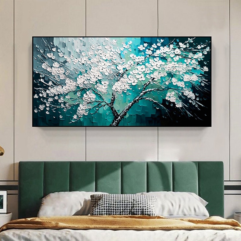 Handmade Oil Painting Canvas Wall Art Decor Original Colorful Blooming Flower painting Abstract Floral Painting for Home Decor With Stretched FrameWithout Inner Frame Painting3