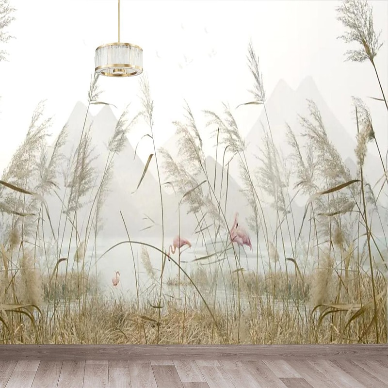 Cool Wallpapers Nature Wallpaper Wall Mural 3D Home Decoration Reeds Wall Covering Canvas Material Self adhesive Wallpaper Mural Wall Cloth Room Wallcovering