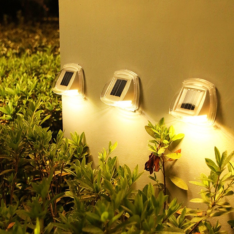 2/4pcs Solar Outdoor Waterproof Wall Lights 8LED ath Stair Outdoor Waterproof Garden Decor Wall Light Landscape Step Stair Deck Lights Fence Solar Light3