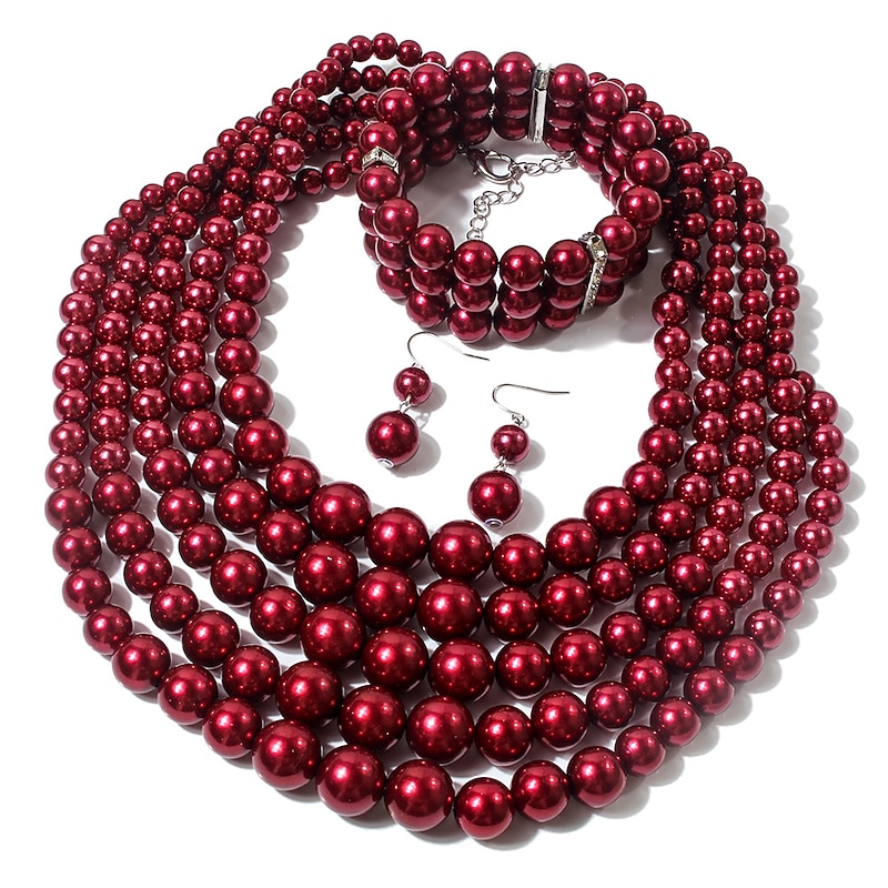 Earrings Pearl Necklace Choker Bracelet 3 Pcs Flapper Accessories Retro Vintage 1920s Alloy For The Great Gatsby Cosplay Women's Costume Jewelry Fashion Jewelry2