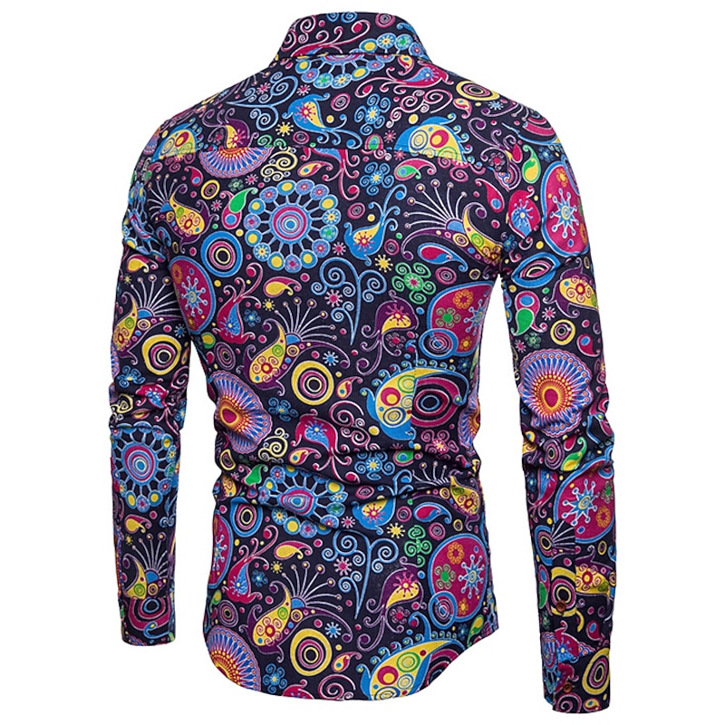 Men's Retro Vintage Hippie 1970s Costume Accessory Sets Blouse / Shirt Cosplay Wigs  for  Halloween Masquerade4