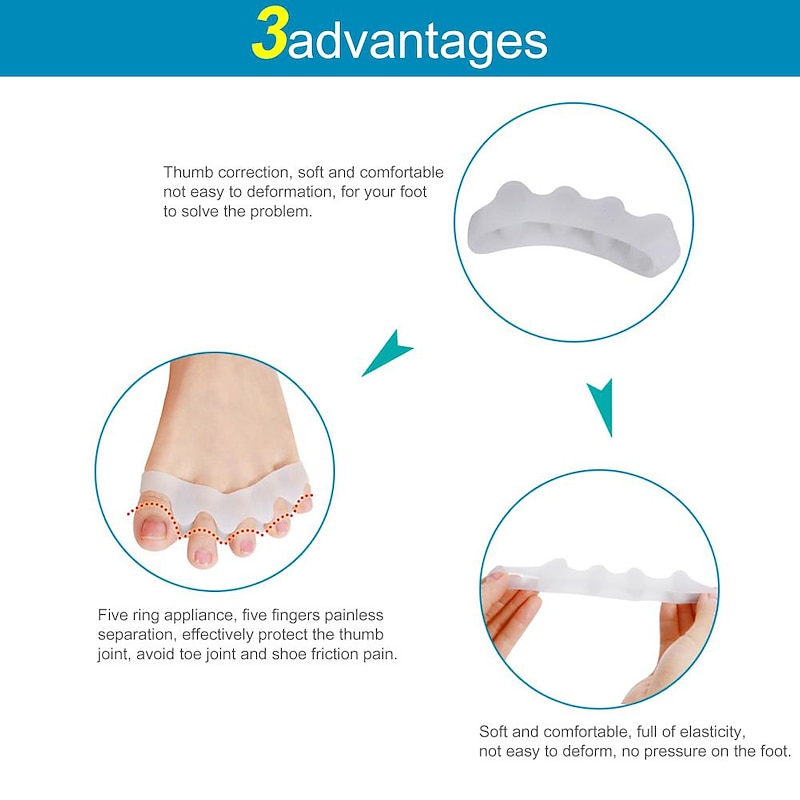 Foot Health Care Products, 1 Pack, Toe Separators To Correct Bunions And Restore Toes To Their Original Shape Bunion Corrector For Women Men Toe Spacers Toe Straightener Toe Stretcher Big Toe Correctors Toe Separator2