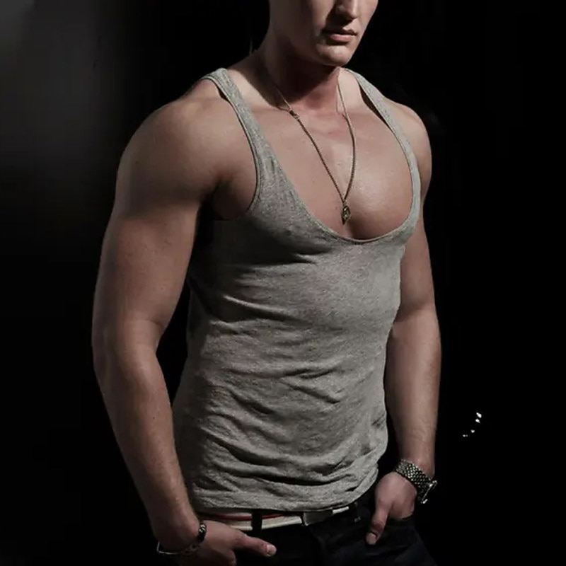 Men's Tank Top Vest Top Undershirt Sleeveless Shirt Solid Color U Neck Street Daily Sleeveless Clothing Apparel Simple Casual Comfortable2