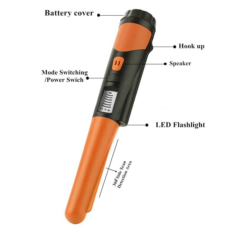 Metal Detector Portable High Sensitivity Metal Detector One-Button LED Indicator Gold Detector Pointer Metal Detector with Woven Holster Bag3