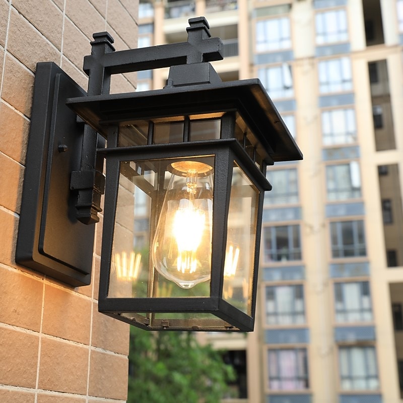 Outdoor Light Fixtures Wall Mount Aluminium Waterproof Exterior Wall Lantern, Anti-Rust Outside Black Wall Sconce Porch Lights for House Garage, Doorway, Bulbs Included Warm White3